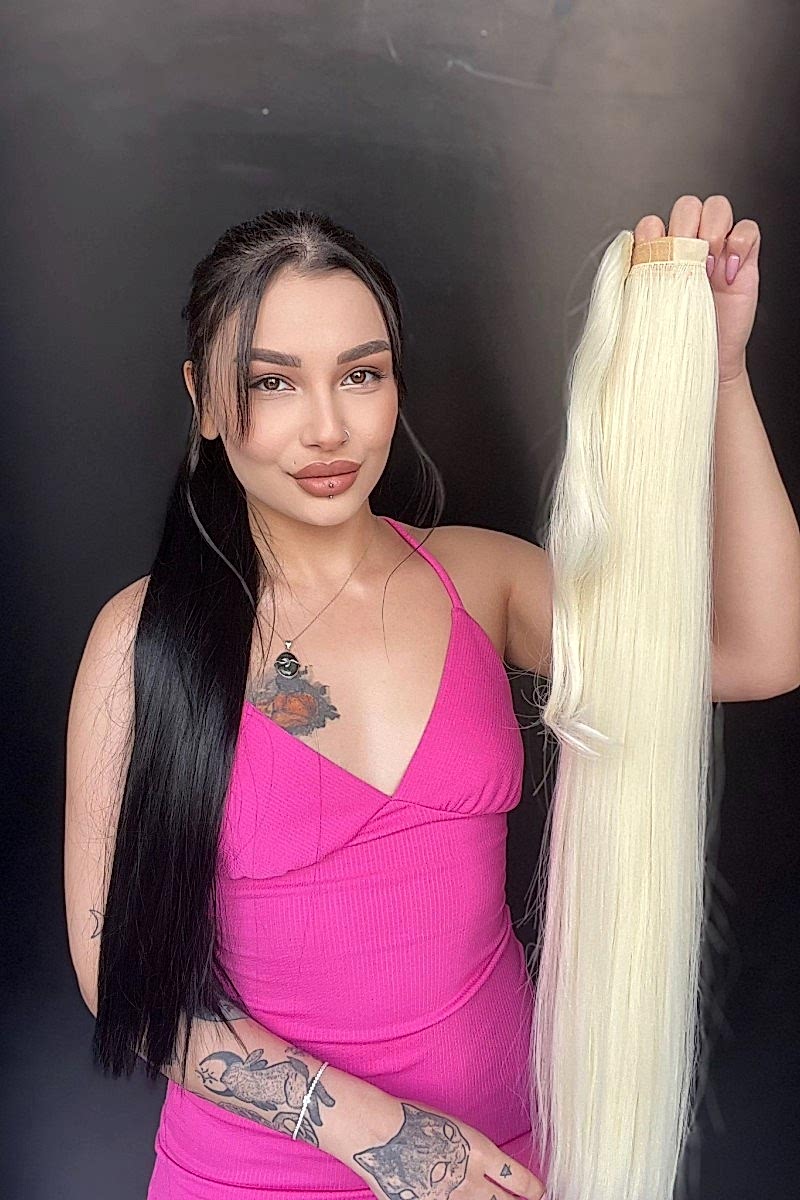 Cırtcırt Bağcıklı Tak çık Düz uzun at kuyruğu Platin