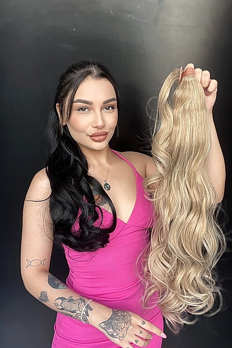 Cırcırtlı Bağcıklı At Kuyruğu Tak çık sarı ışıltılı