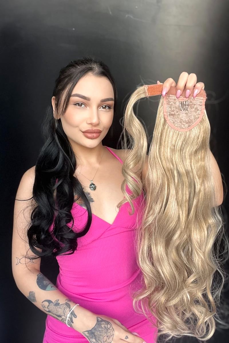 Cırcırtlı Bağcıklı At Kuyruğu Tak çık sarı ışıltılı