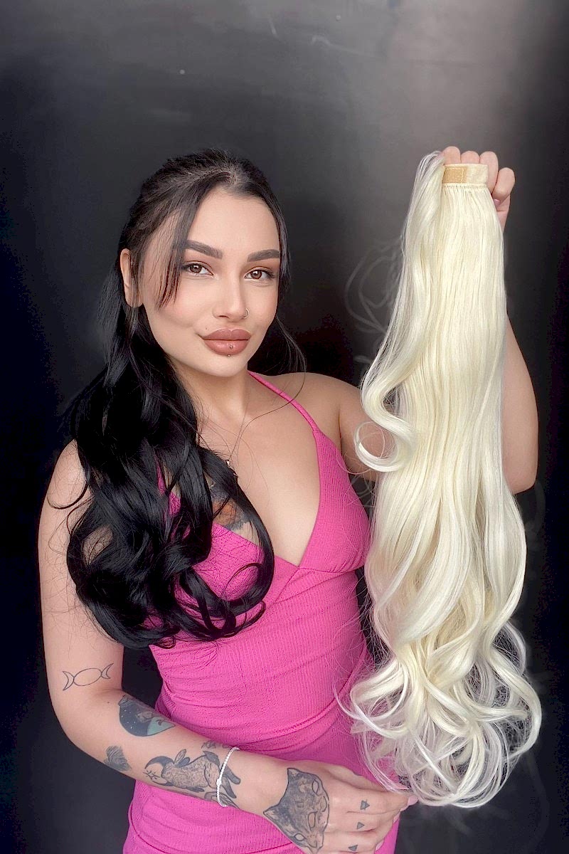 Cırcırtlı Bağcıklı At Kuyruğu Tak çık Platin