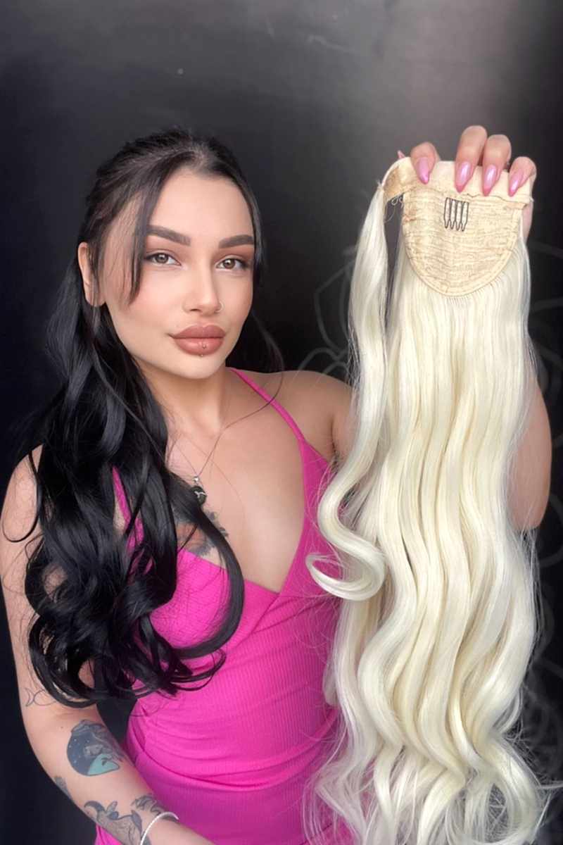 Cırcırtlı Bağcıklı At Kuyruğu Tak çık Platin