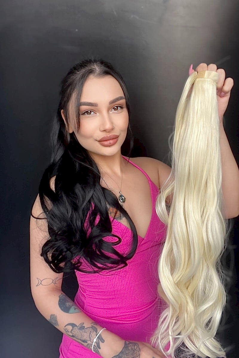 Cırcırtlı Bağcıklı At Kuyruğu Tak çık Doğal sarı