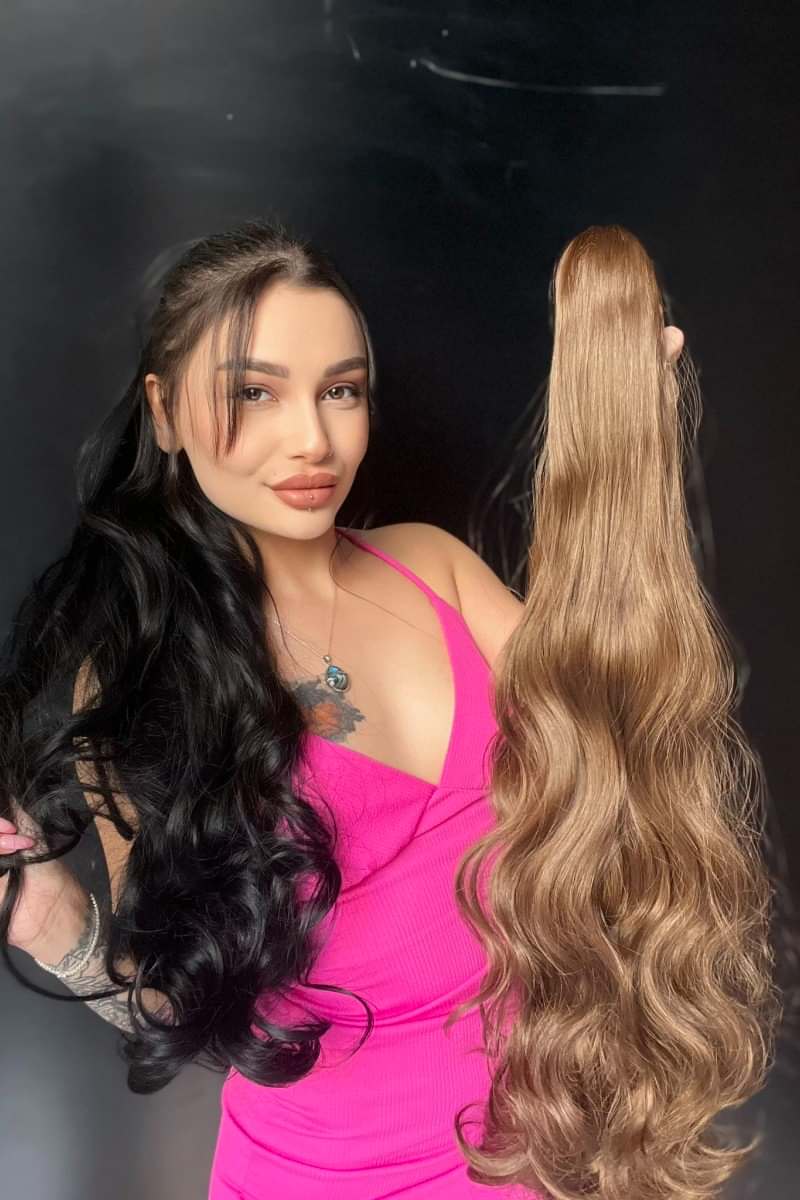 80 cm Ekstra Uzun At kuyruğu Tokalı Postişaçıkkumrak