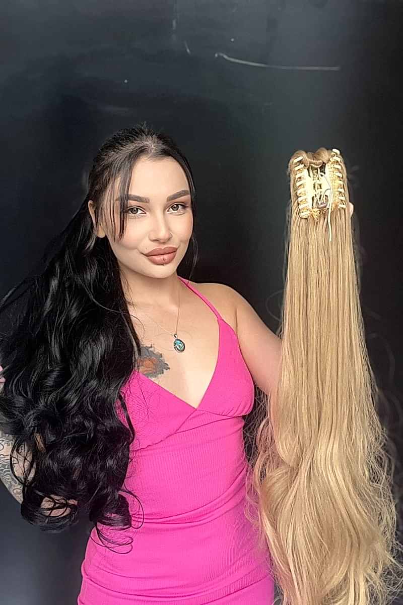 80 cm Ekstra Uzun At kuyruğu Tokalı Postiş Balköpüğü