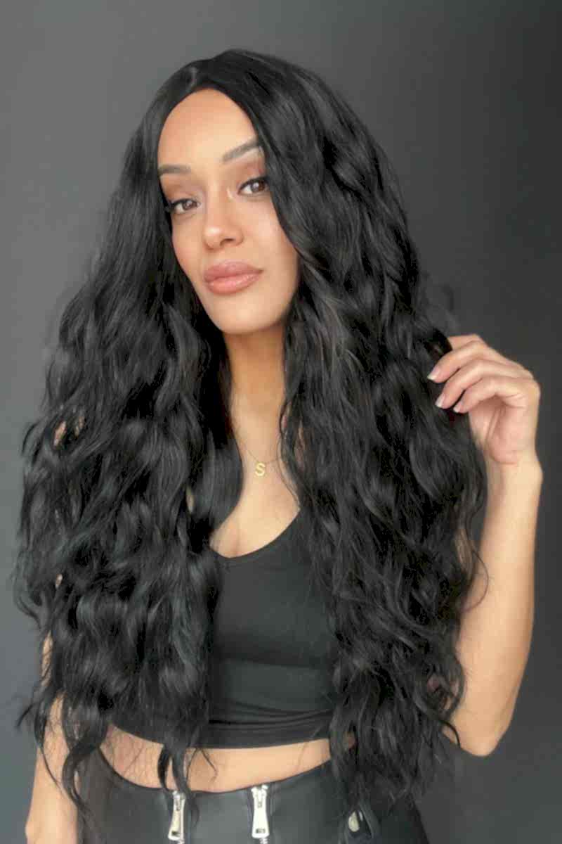 Uzun Doğal Su dalgalı Perçemsiz Tepesi Baş derisi görünümlü Yeni sezon