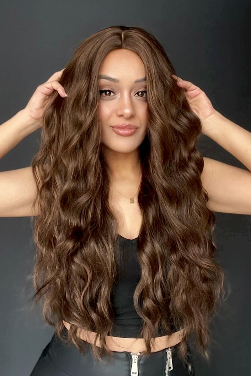 Uzun Doğal Su dalgalı Perçemsiz Tepesi Baş derisi görünümlü Yeni sezon