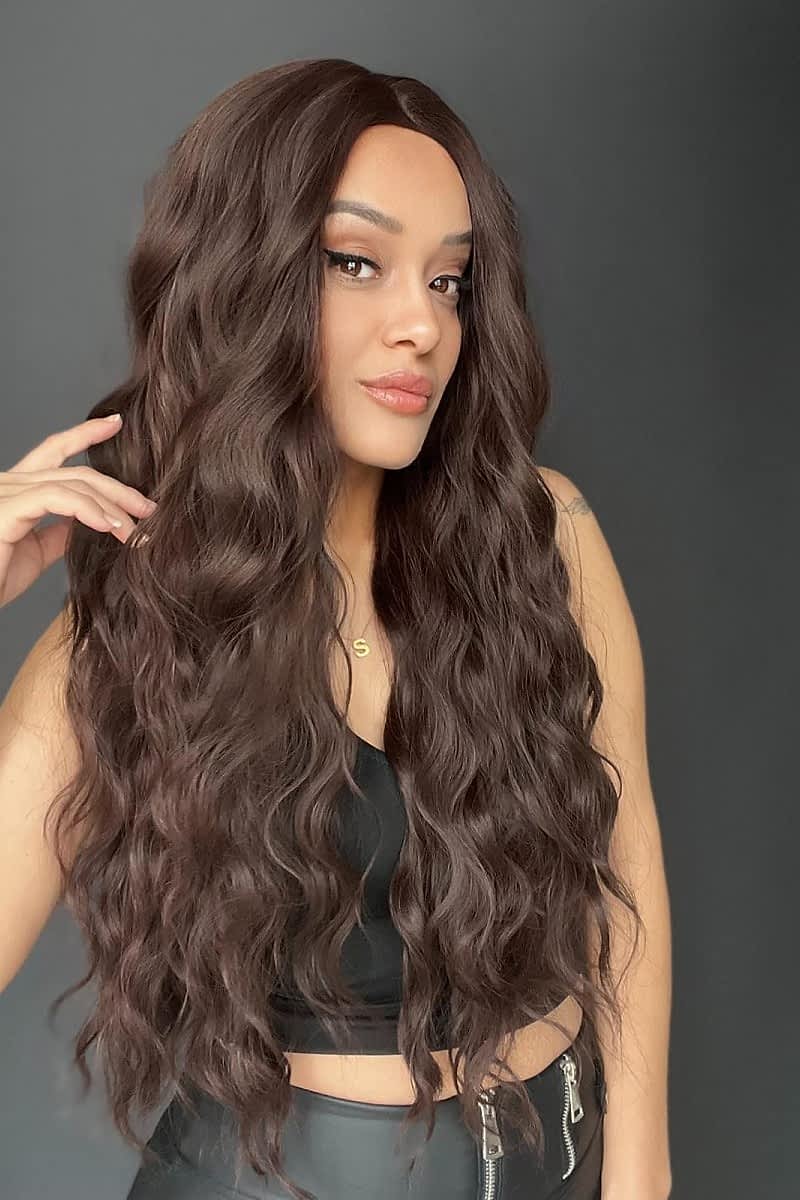 Uzun Doğal Su dalgalı Perçemsiz Tepesi Baş derisi görünümlü Yeni sezon