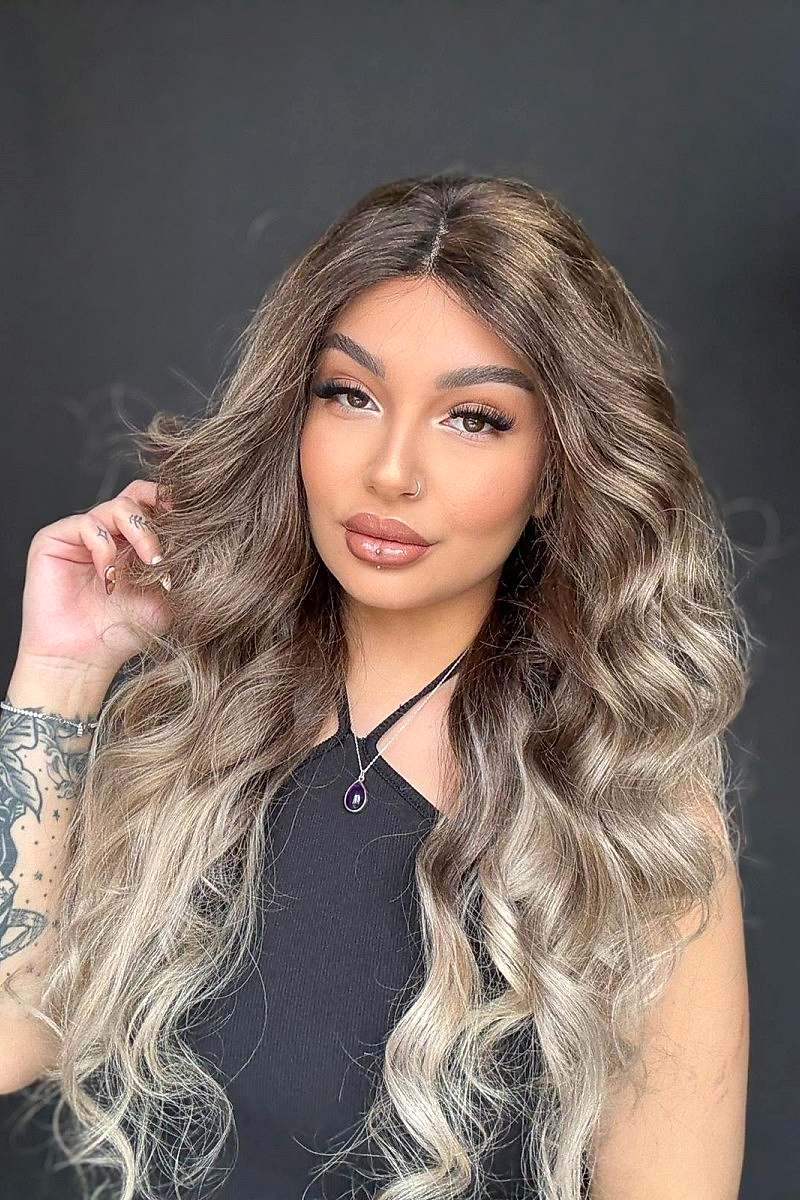 Platin ombreli peruk 350gram eksrra gür