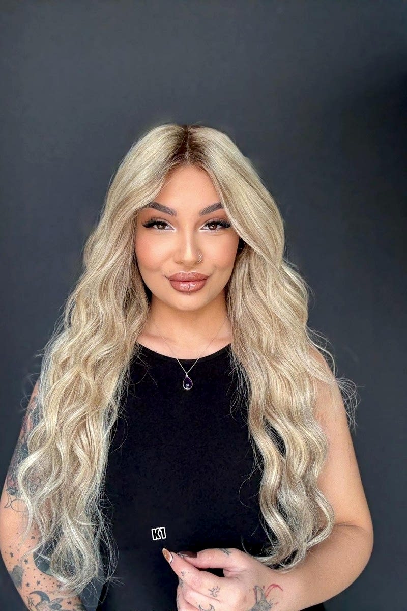 Platin Ombreli Tül peruk- Özel renklendirme -Soldan sağa tam tül- Hayalet peruk