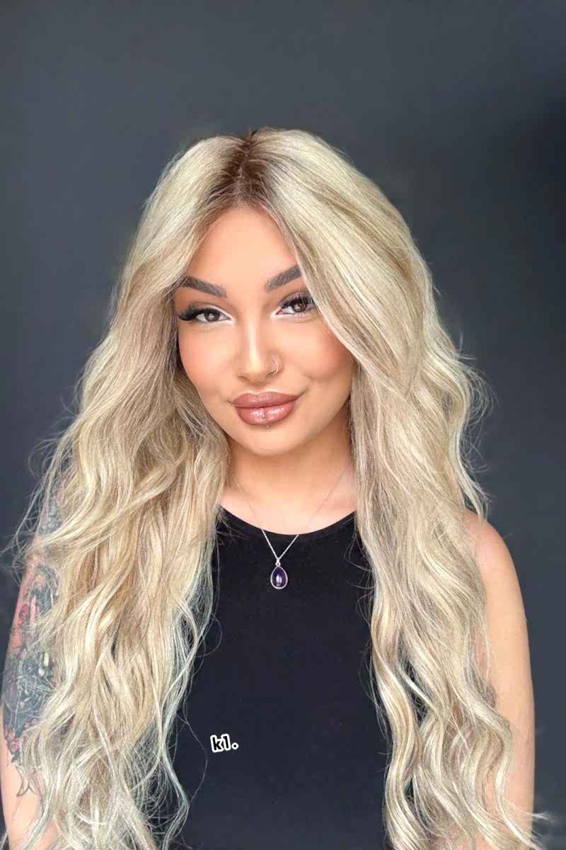 Platin Ombreli Tül peruk- Özel renklendirme -Soldan sağa tam tül- Hayalet peruk