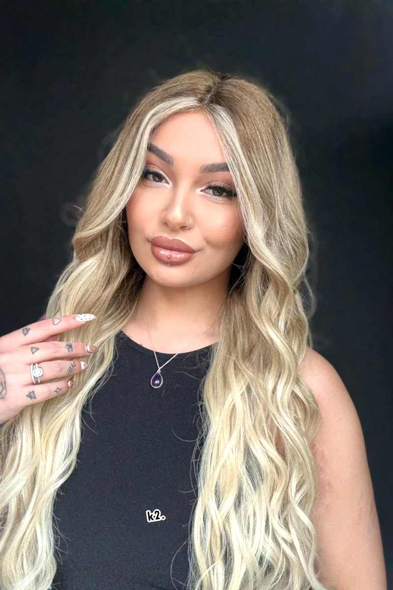 Platin Ombreli Tül peruk- Özel renklendirme -Soldan sağa tam tül- Hayalet peruk