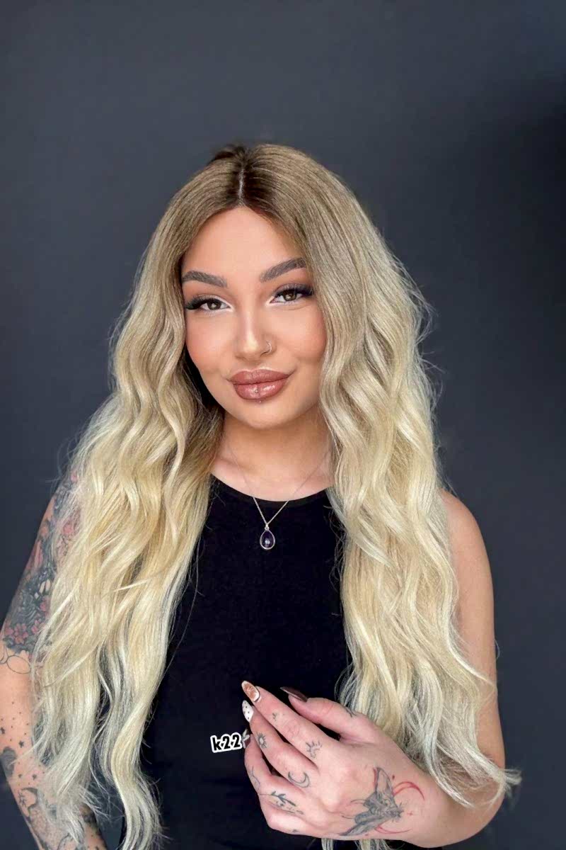 Platin Ombreli Tül peruk- Özel renklendirme -Soldan sağa tam tül- Hayalet peruk