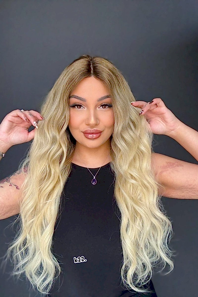 Platin Ombreli Tül peruk- Özel renklendirme -Soldan sağa tam tül- Hayalet peruk