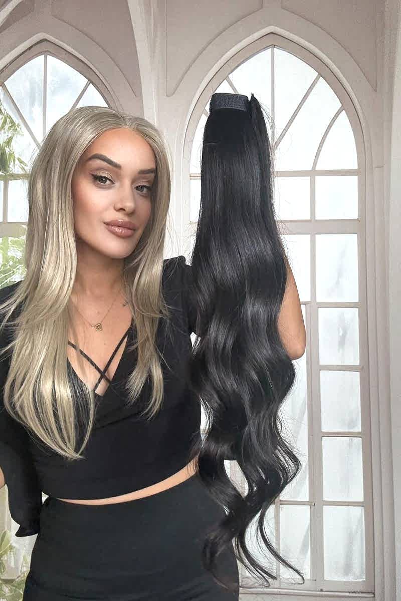 Gerçek Saç At kuyruğu-Bağcıklı Cırtcıtlı Orjinal saç