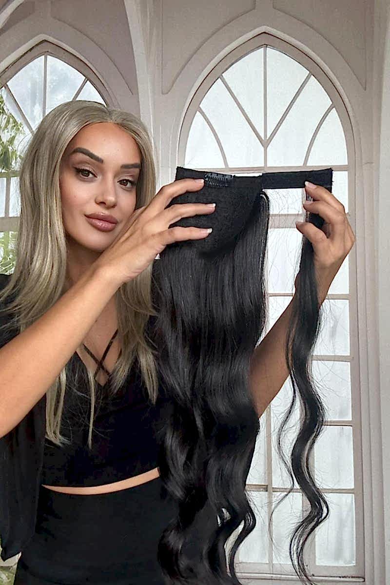 Gerçek Saç At kuyruğu-Bağcıklı Cırtcıtlı Orjinal saç