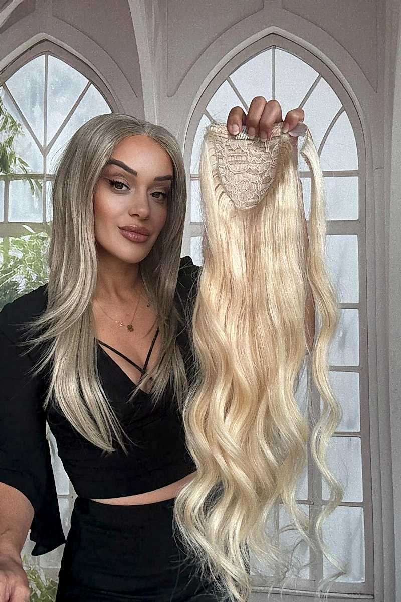 Gerçek Saç At kuyruğu-Bağcıklı Cırtcıtlı Orjinal saç