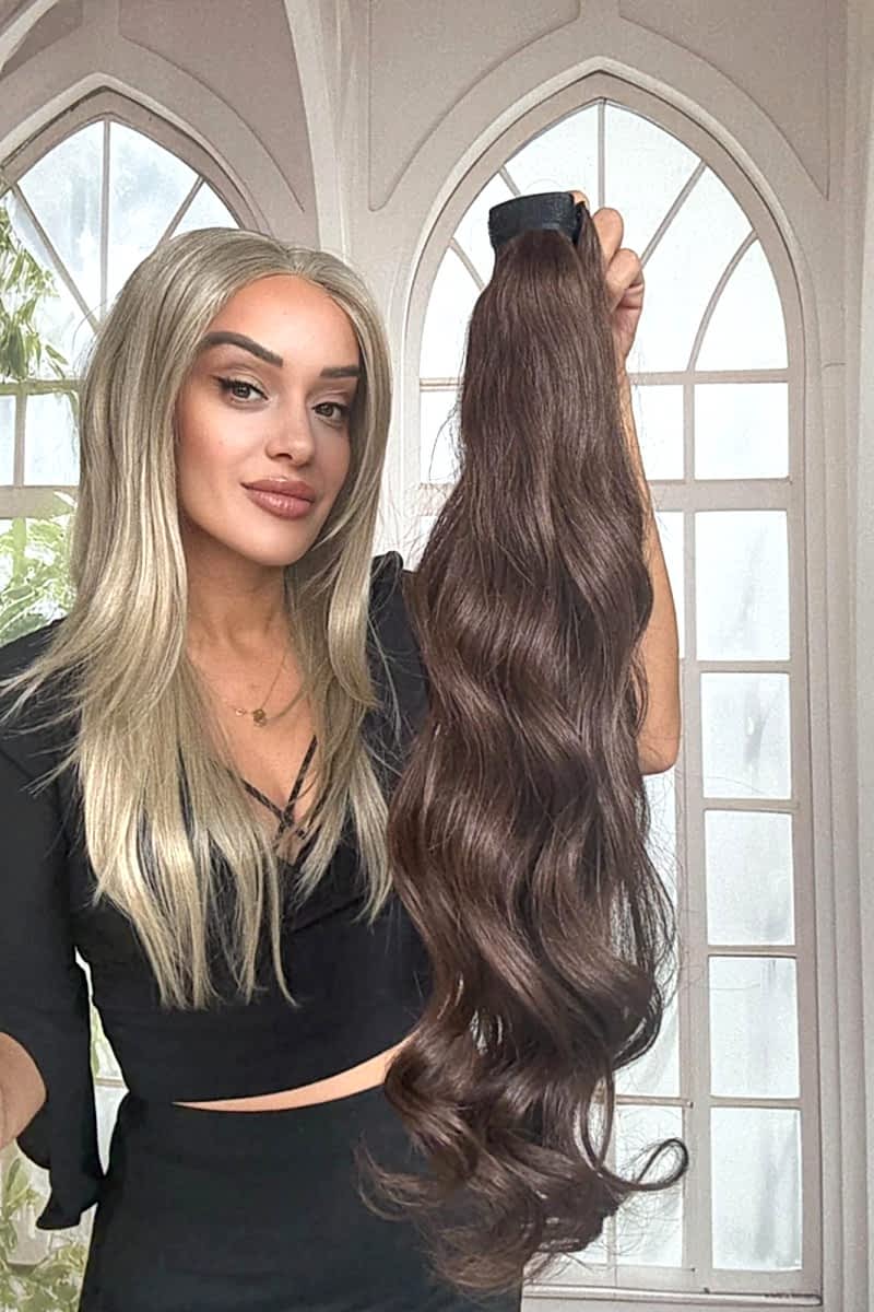 Gerçek Saç At kuyruğu-Bağcıklı Cırtcıtlı Orjinal saç