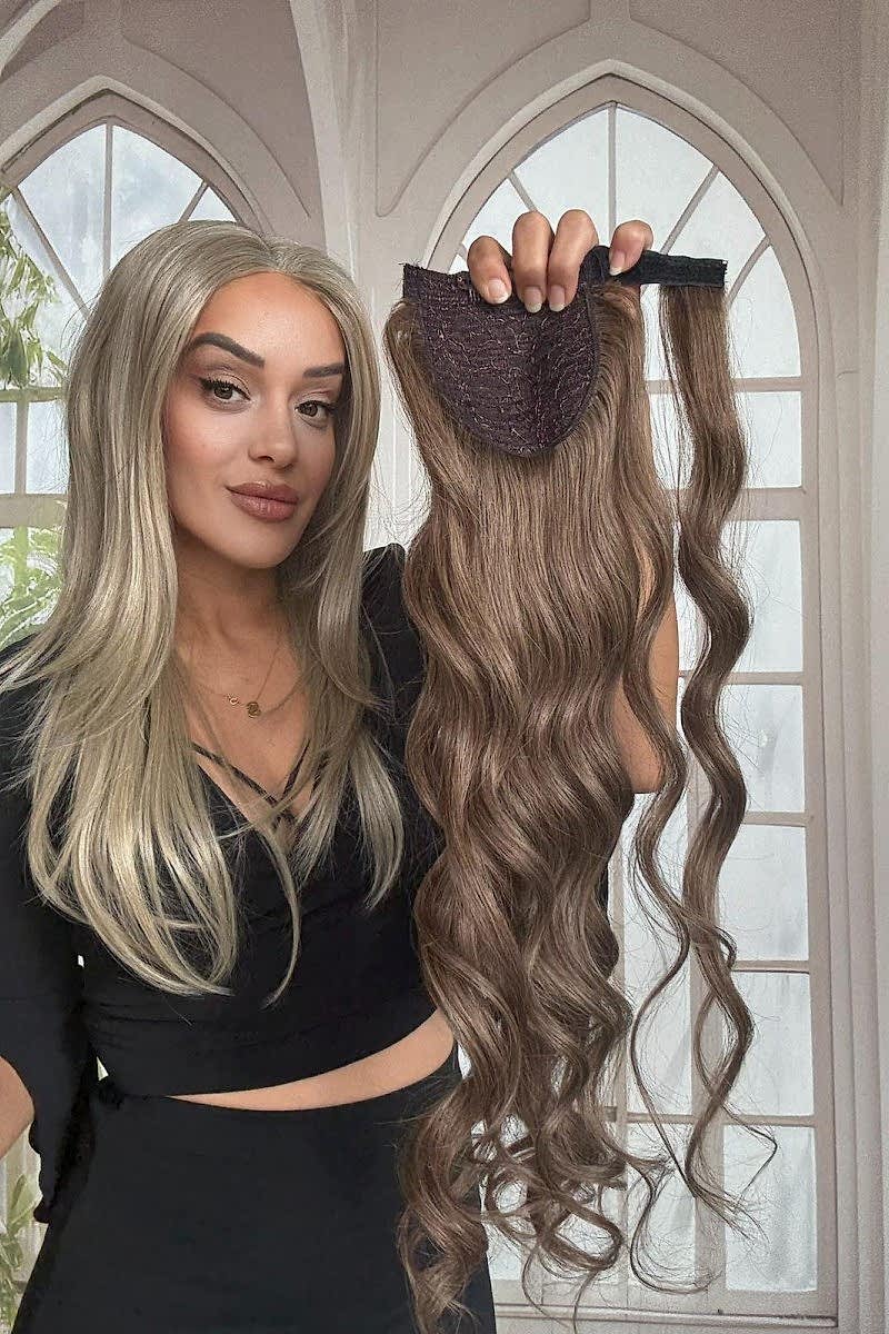 Gerçek Saç At kuyruğu-Bağcıklı Cırtcıtlı Orjinal saç