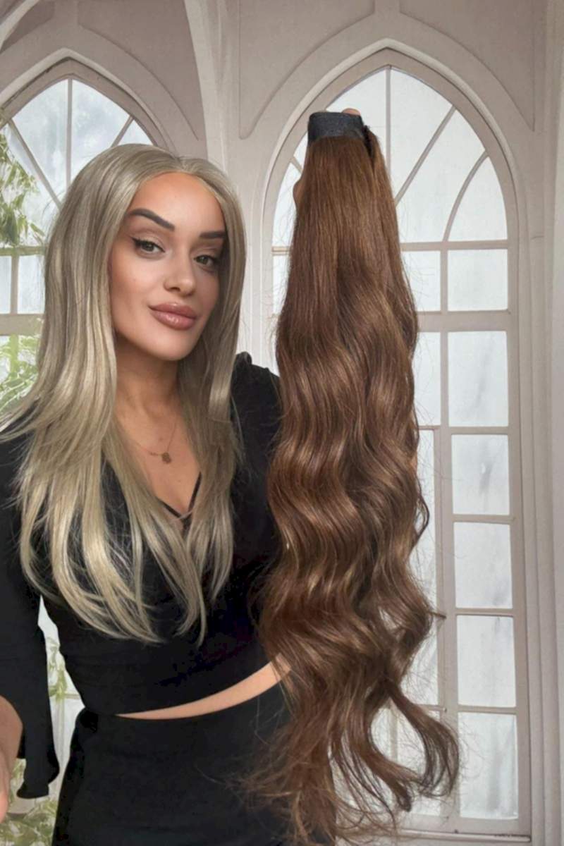 Gerçek Saç At kuyruğu-Bağcıklı Cırtcıtlı Orjinal saç