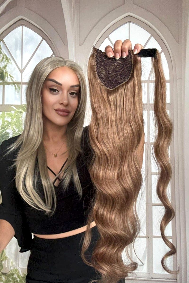 Gerçek Saç At kuyruğu-Bağcıklı Cırtcıtlı Orjinal saç