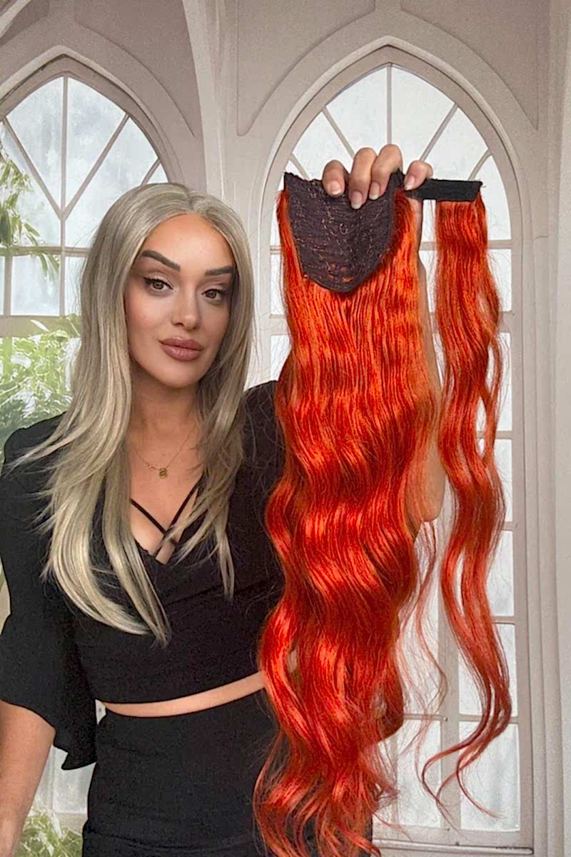 Gerçek Saç At kuyruğu-Bağcıklı Cırtcıtlı Orjinal saç