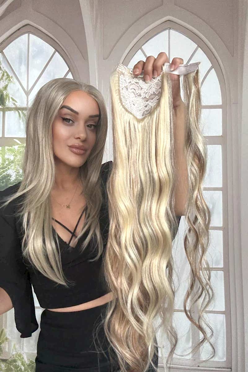 Gerçek Saç At kuyruğu-Bağcıklı Cırtcıtlı Orjinal saç