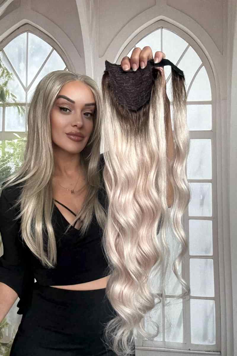 Gerçek Saç At kuyruğu-Bağcıklı Cırtcıtlı Orjinal saç