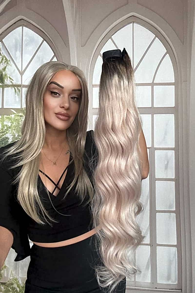 Gerçek Saç At kuyruğu-Bağcıklı Cırtcıtlı Orjinal saç