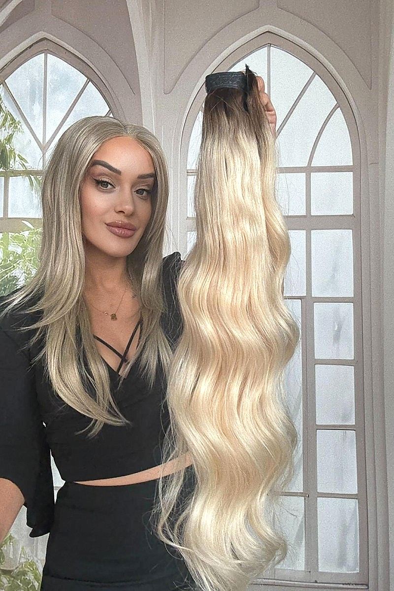 Gerçek Saç At kuyruğu-Bağcıklı Cırtcıtlı Orjinal saç