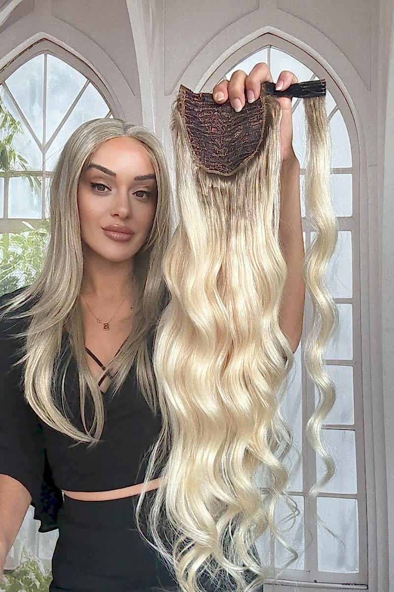 Gerçek Saç At kuyruğu-Bağcıklı Cırtcıtlı Orjinal saç