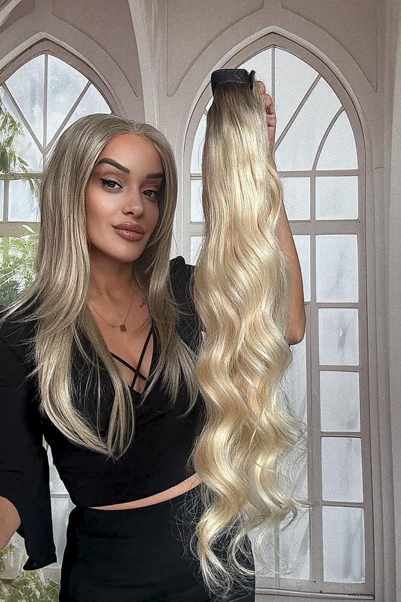 Gerçek Saç At kuyruğu-Bağcıklı Cırtcıtlı Orjinal saç