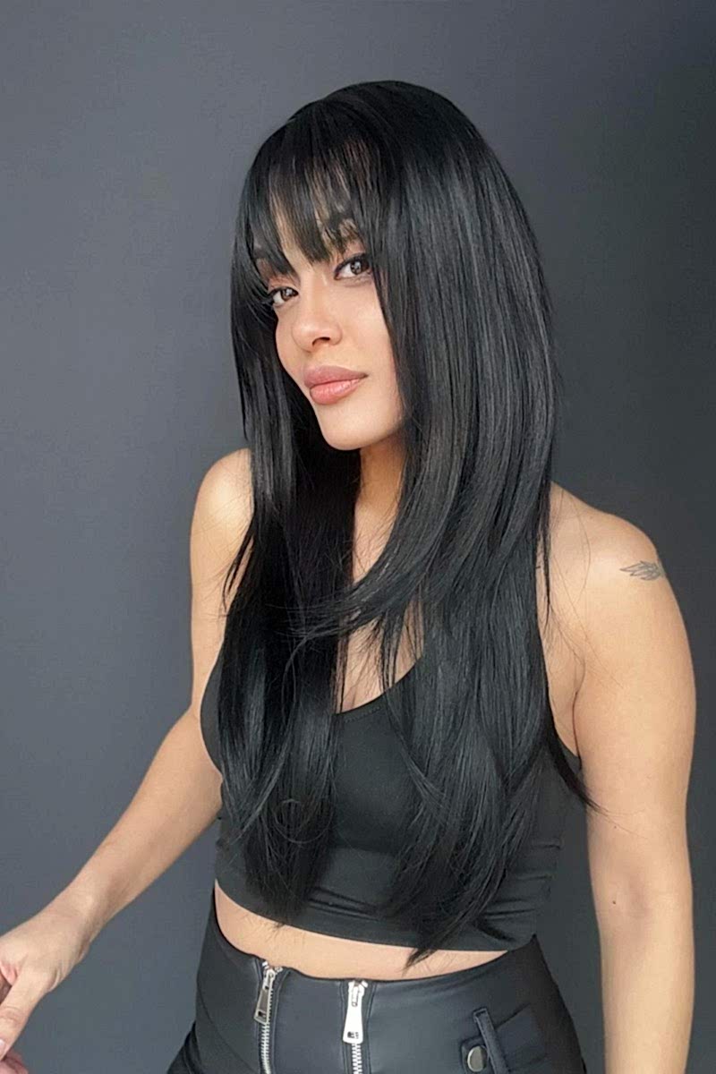 Baby ipek tabanlı Her yöne ayrım yapılabilen ciltli Kahküllü peruk