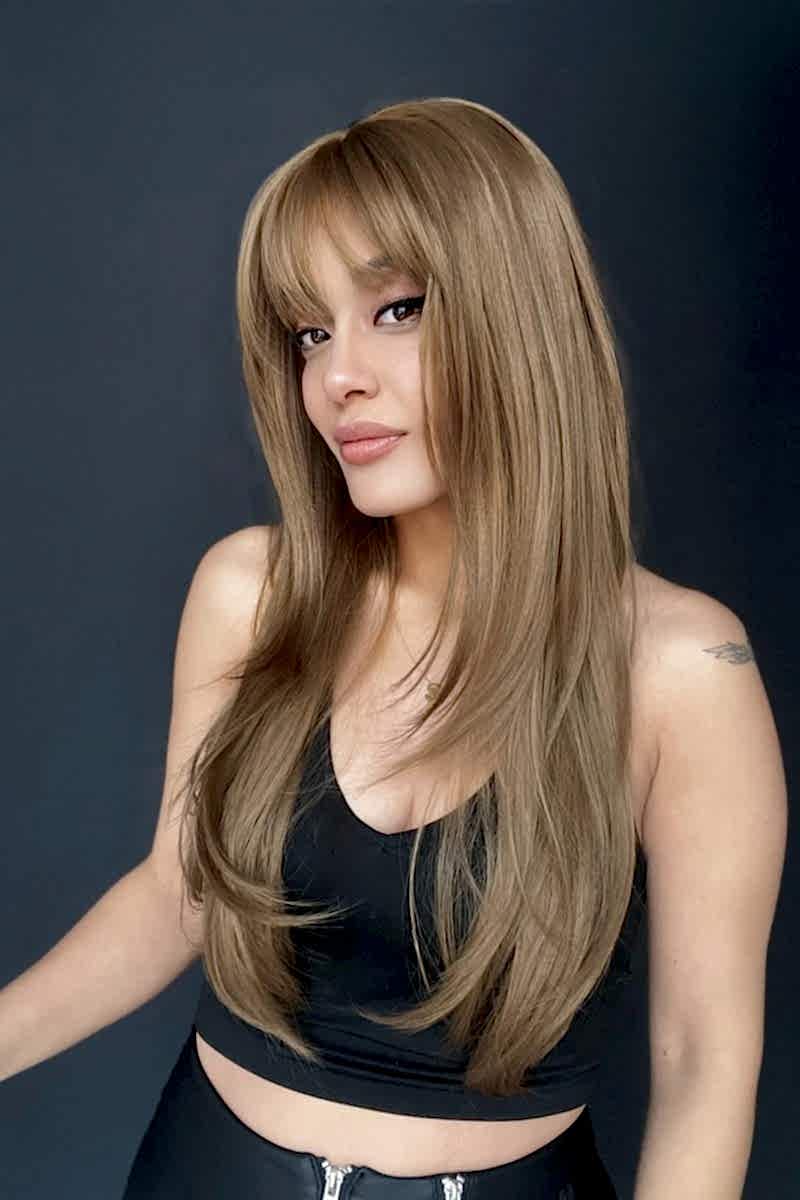 Baby ipek tabanlı Her yöne ayrım yapılabilen ciltli Kahküllü peruk