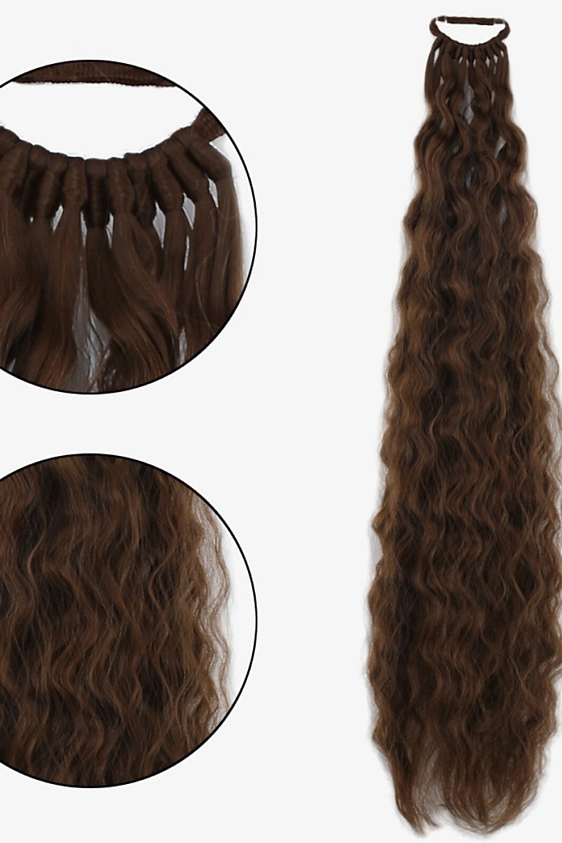 Lastikli Afro Kabarık Dalgalı at kuyruğu Açık Kumral