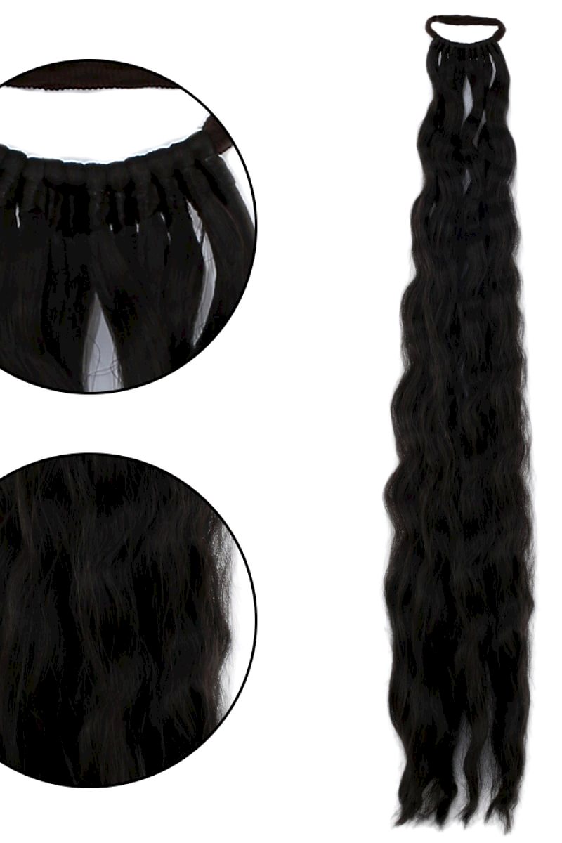 Lastikli Afro Kabarık Dalgalı At kuyruğu Gizemli Kahve