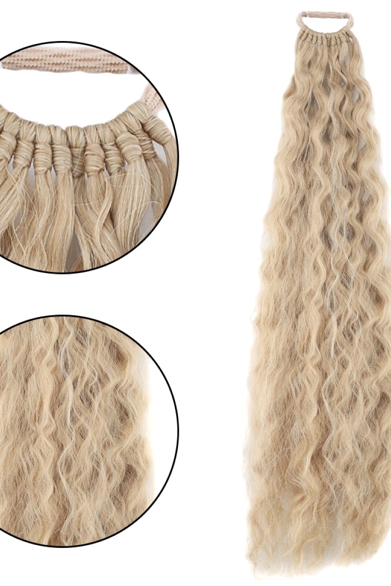 Lastikli Afro Kabarık Dalgalı At kuyruğu Rus Sarısı