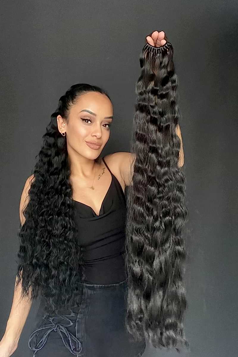 Lastikli Afro Kabarık Dalgalı At kuyruğu Sıcak Kahve