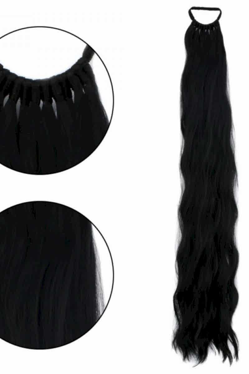 Lastikli Su Dalgalı At kuyruğu Siyah