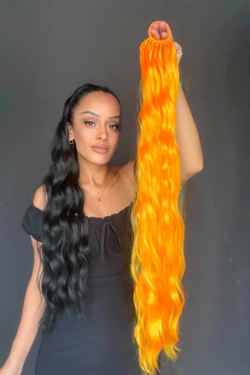 Lastikli Su Dalgalı At kuyruğu Turuncu