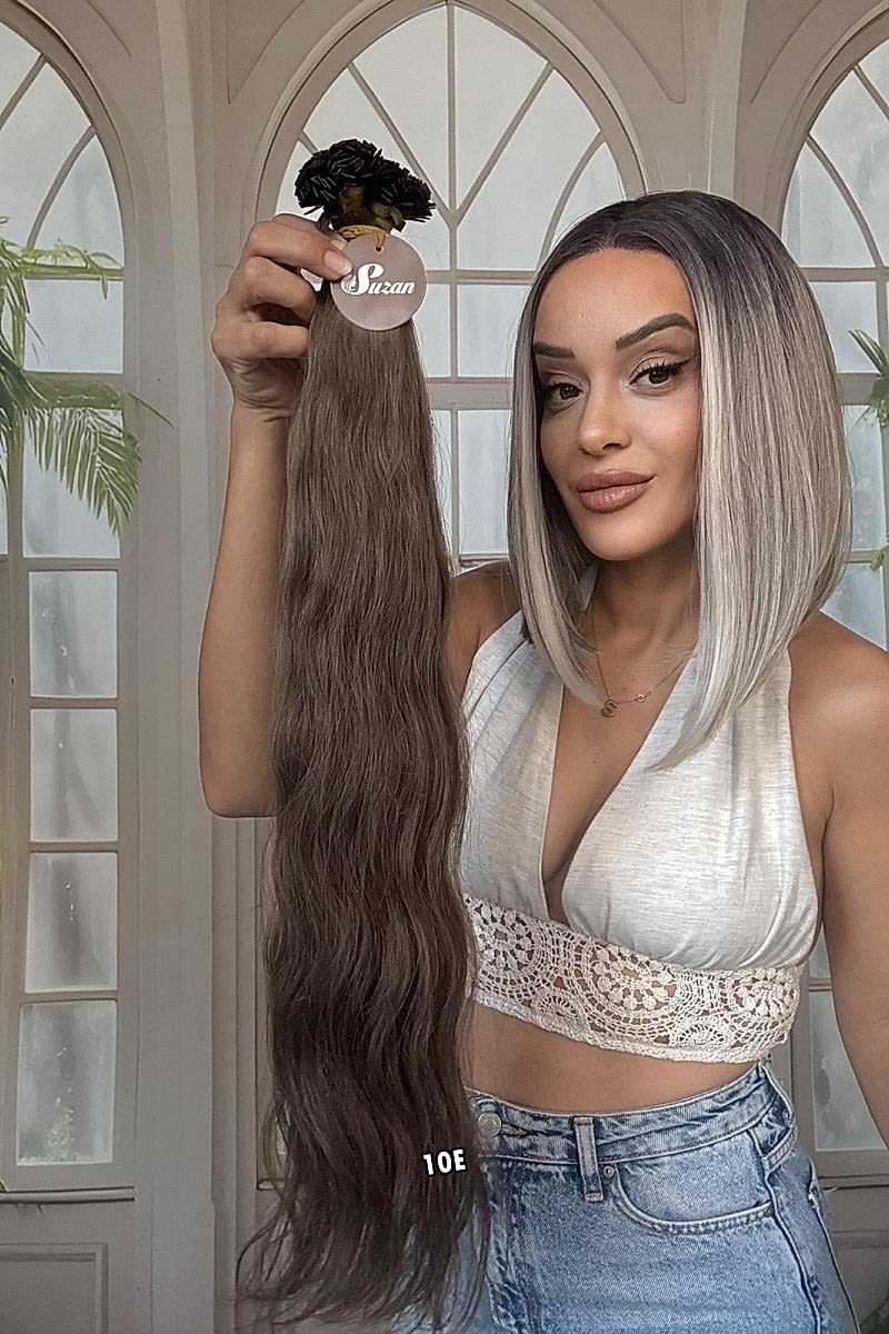 250 adet Yıka çık doğal dalgalı Mikro Kaynak  60-65cm