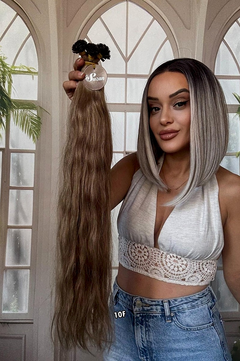 250 adet Yıka çık doğal dalgalı Mikro Kaynak  60-65cm