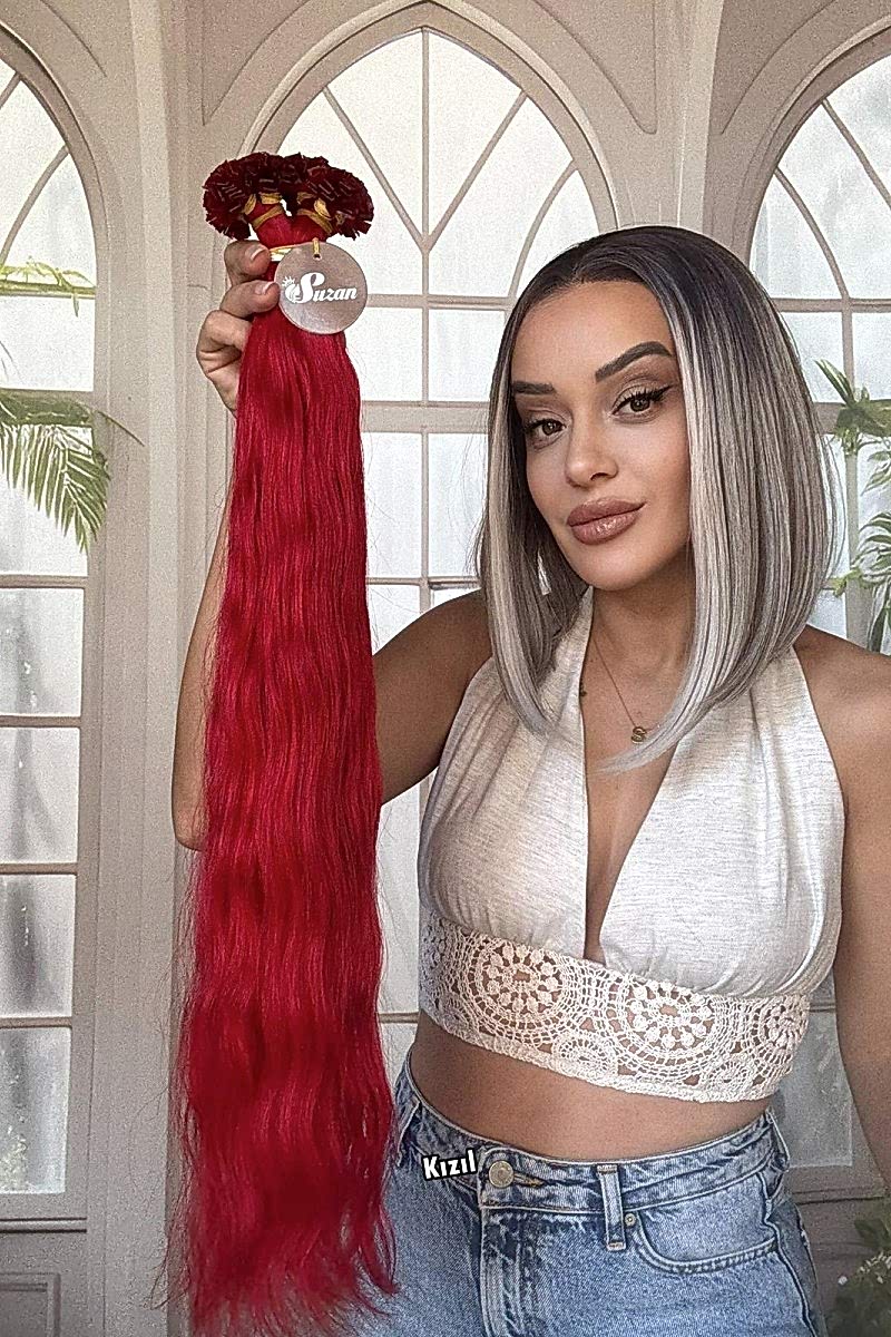 250 adet Yıka çık doğal dalgalı Mikro Kaynak  60-65cm