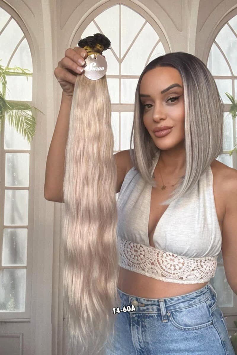 250 adet Yıka çık doğal dalgalı Mikro Kaynak  60-65cm