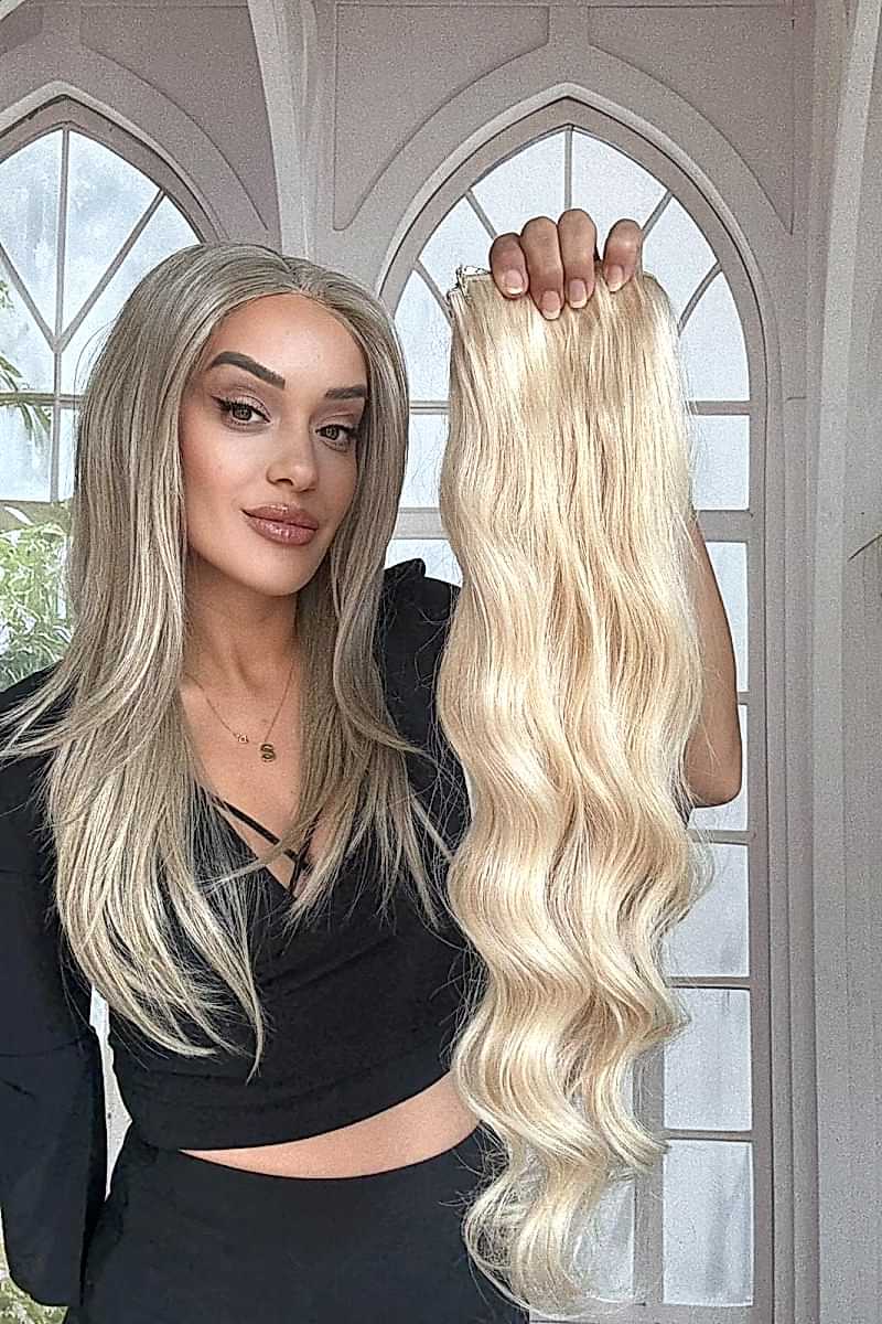 Yarımay+2 yan %100 gerçek çıtçıt saç