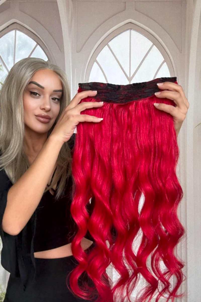 Yarımay+2 yan %100 gerçek çıtçıt saç