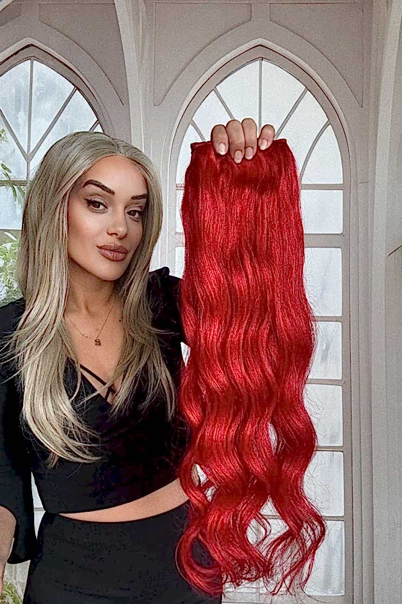 Yarımay+2 yan %100 gerçek çıtçıt saç