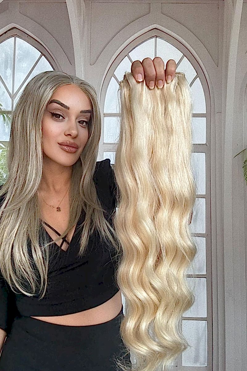 Yarımay+2 yan %100 gerçek çıtçıt saç