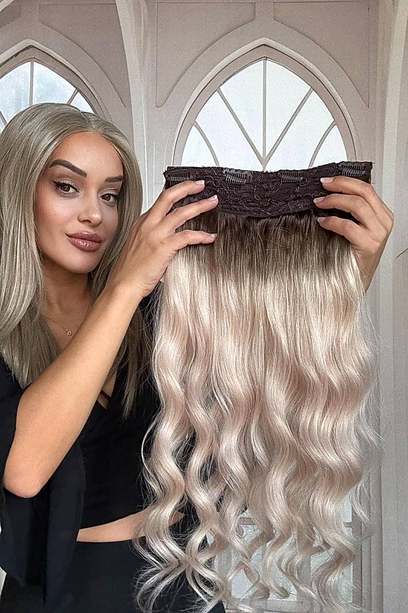 Yarımay+2 yan %100 gerçek çıtçıt saç