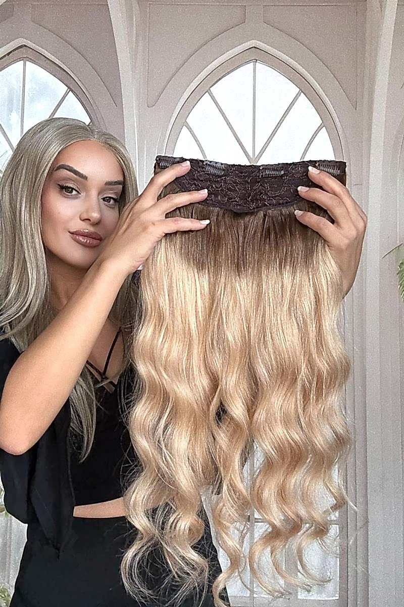 Yarımay+2 yan %100 gerçek çıtçıt saç