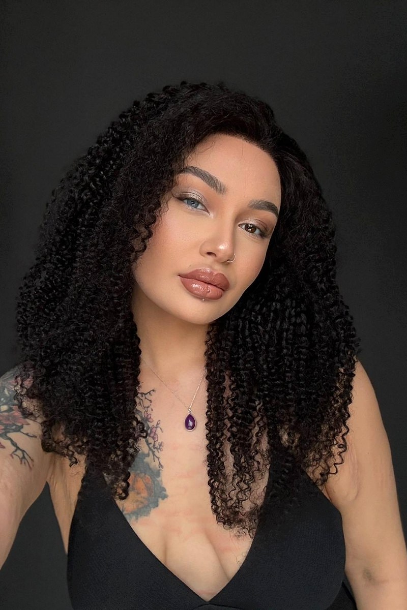 Hayalet Tül peruk Yıka çık doğal dalgalı model 